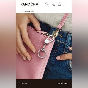 Pandora Moments Small Bag Charm in Silver